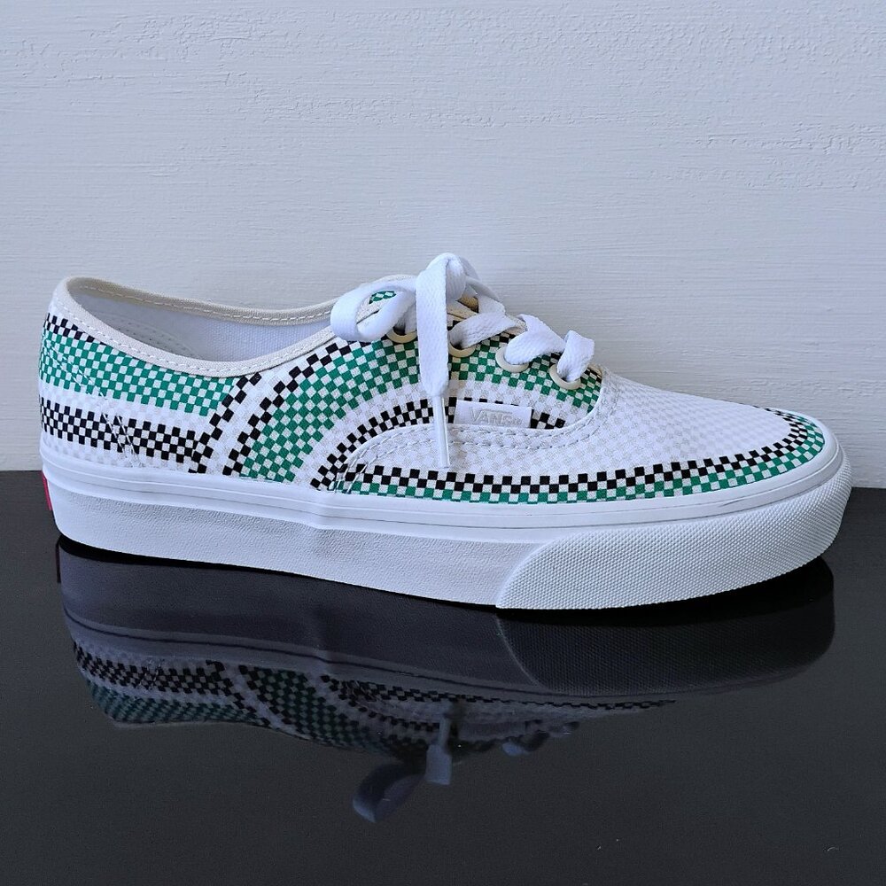 Vans Women's Authentic Checkerboard Tileboard Canvas in White / Green / Black